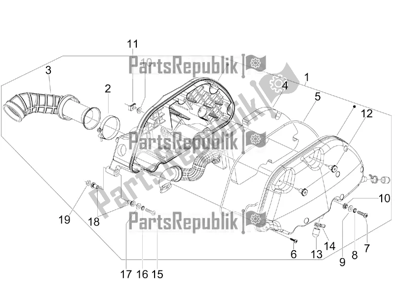 Toutes les pièces pour le Filtre à Air du Vespa GTV 300 4V IE 2016