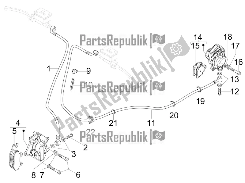 All parts for the Brakes Pipes - Calipers of the Vespa GTV 300 4V IE 2016