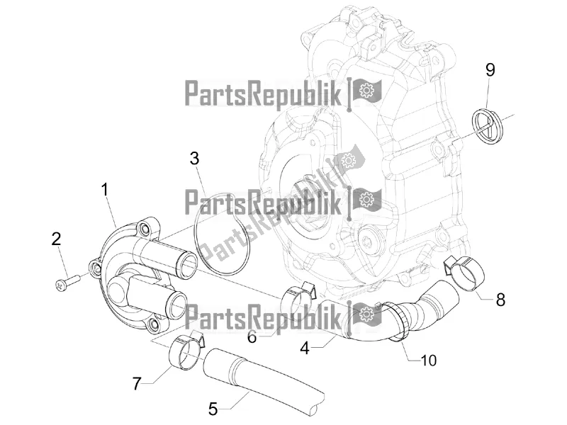 Toutes les pièces pour le Pompe De Refroidissement du Vespa GTV 300 4V IE 2016