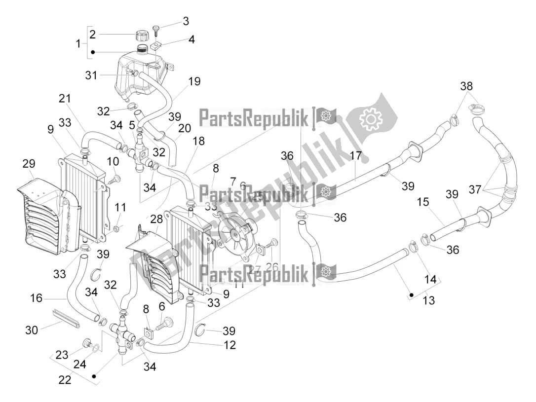 Toutes les pièces pour le Système De Refroidissement du Vespa GTV 300 4V IE 2016