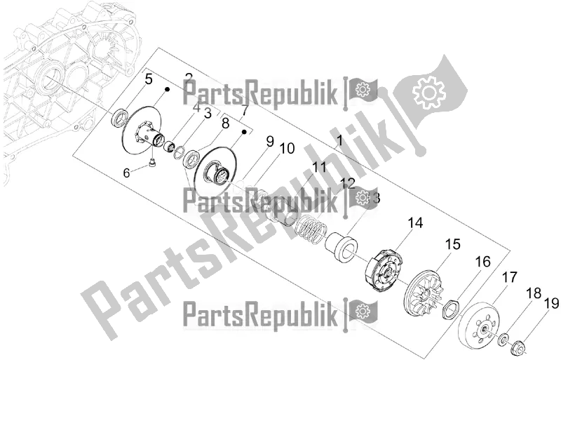 Toutes les pièces pour le Poulie Menée du Vespa GTV 300 4V IE 2016