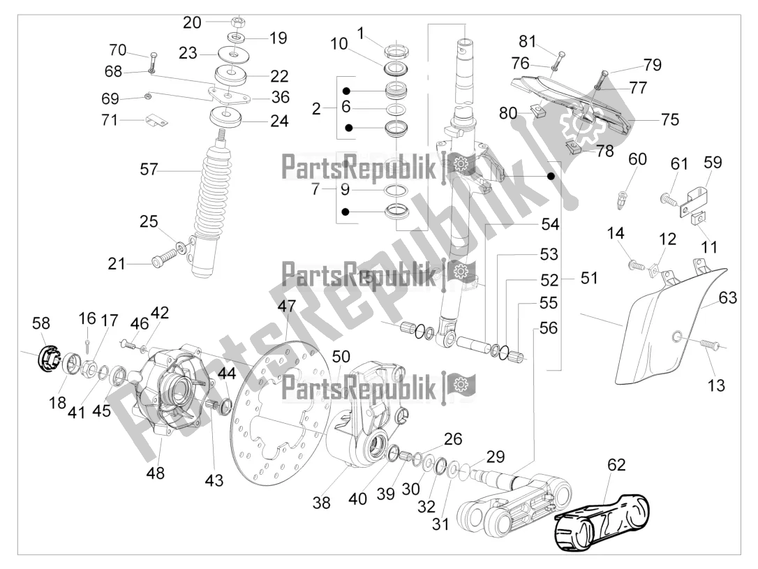 Toutes les pièces pour le Fourche / Tube De Direction - Palier De Direction du Vespa GTV 300 4V IE 2016