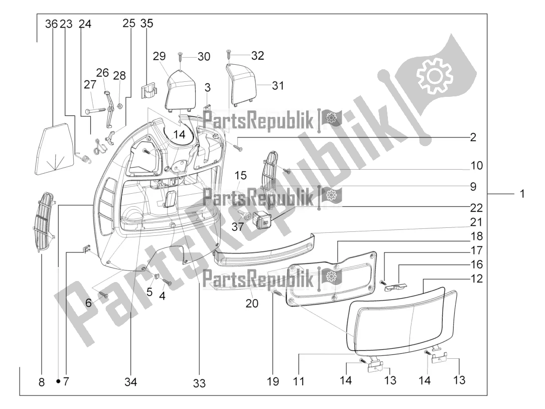 Toutes les pièces pour le Boîte à Gants Avant - Panneau De Protection Des Genoux du Vespa GTV 300 4V IE 2016