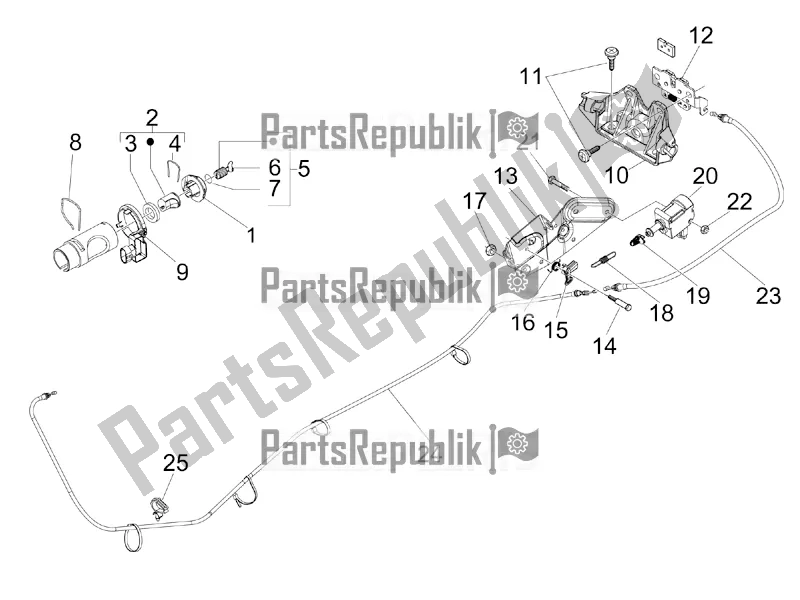 All parts for the Locks of the Vespa GTV 300 4V IE 2016