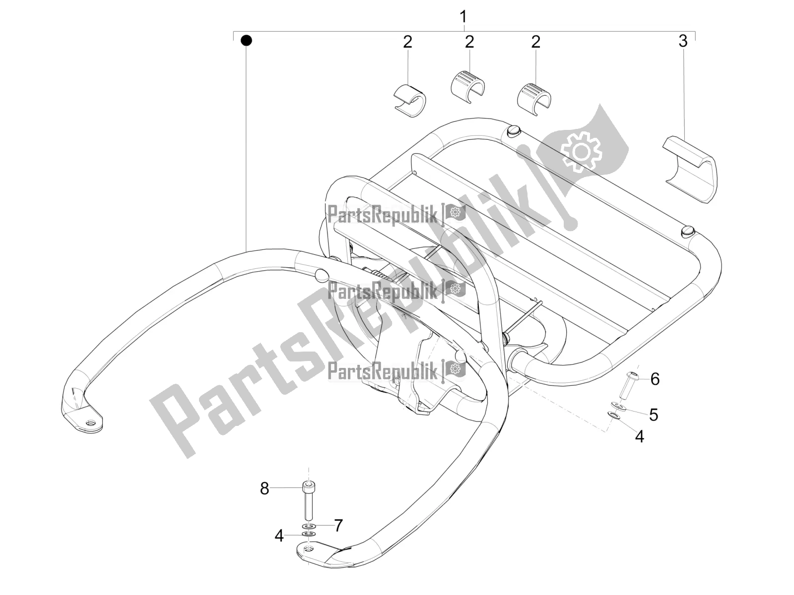 Toutes les pièces pour le Porte-bagages Arrière du Vespa GTV 300 4V IE 2016