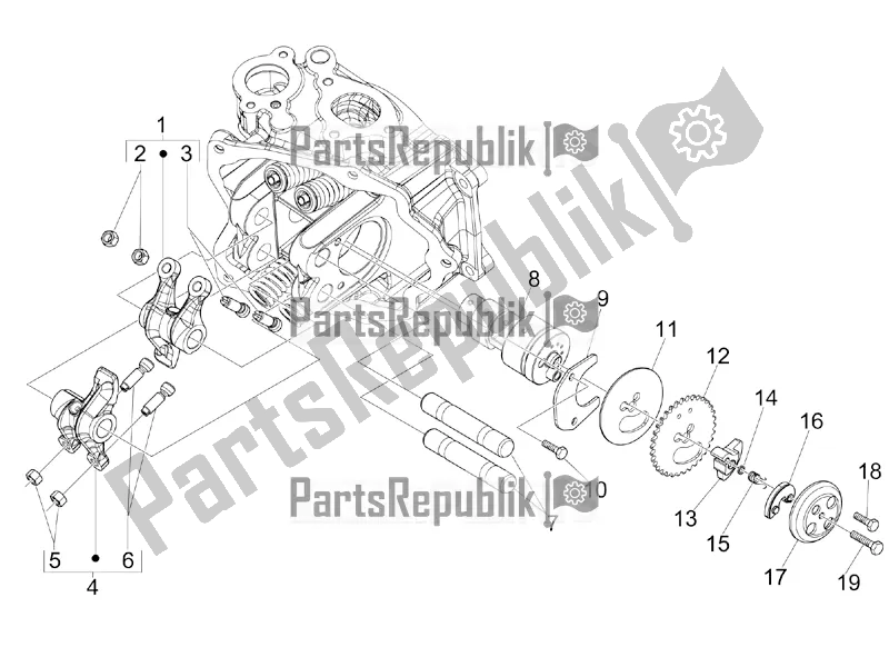 Toutes les pièces pour le Leviers à Bascule Support Unité du Vespa GTV 300 4V IE 2016