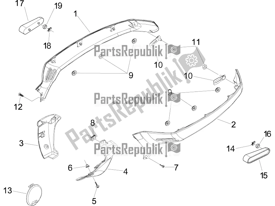 Wszystkie części do Boczna Os? Ona - Spojler Vespa GTV 300 4V IE 2016