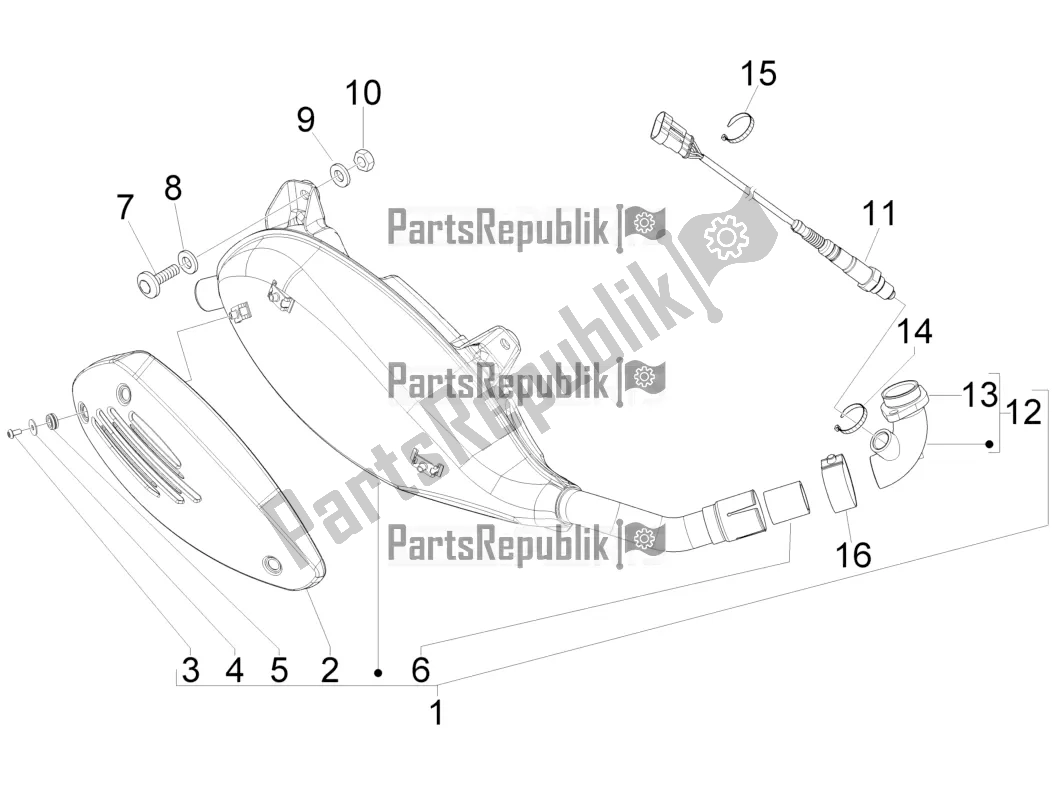 Todas las partes para Silenciador de Vespa GTV 300 4V IE 2016