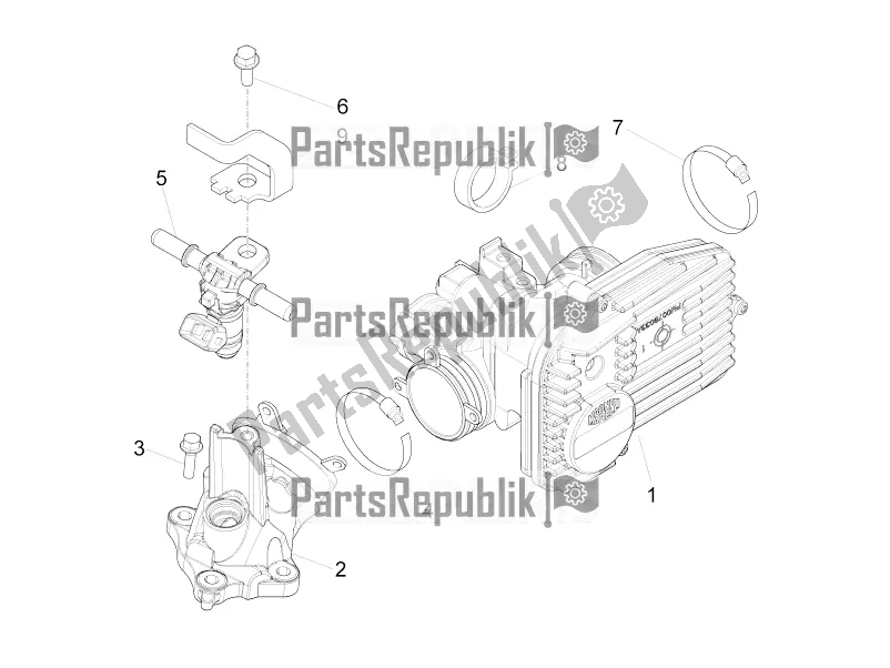 All parts for the Throttle Body - Injector - Induction Joint of the Vespa GTV 300 4V IE 2016