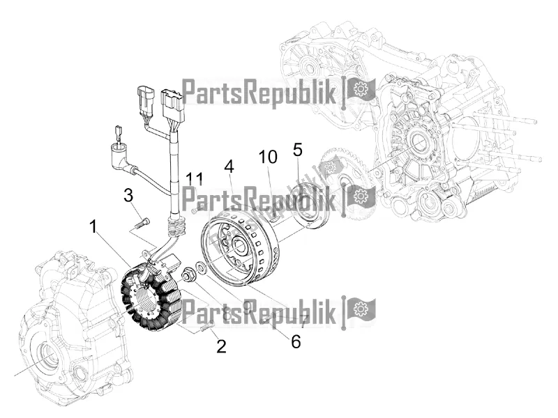 All parts for the Flywheel Magneto of the Vespa GTV 300 / Touring 4V IE USA 2016