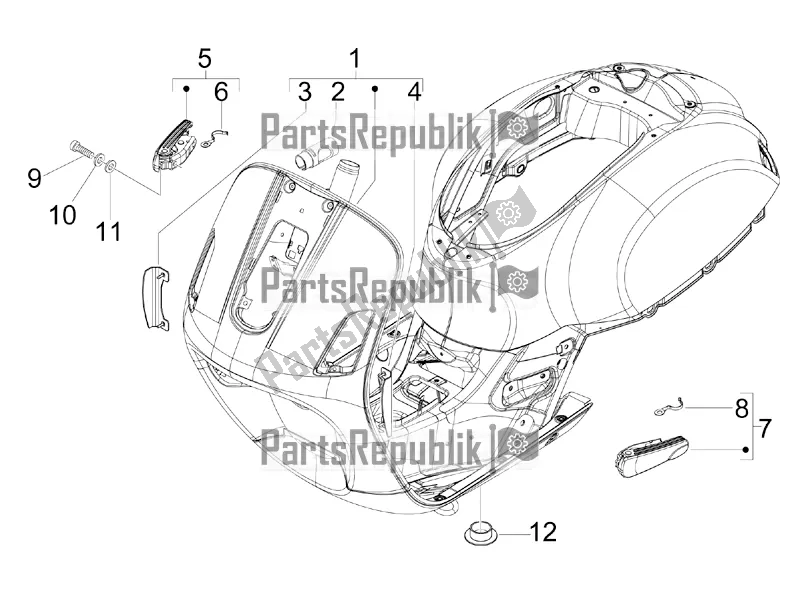 Toutes les pièces pour le Cadre / Carrosserie du Vespa GTV 300 / Touring 4V IE USA 2016