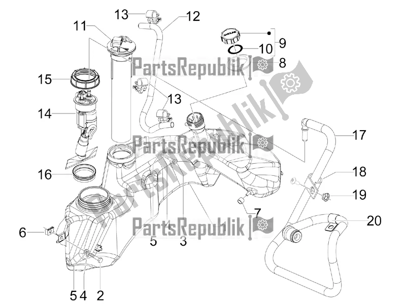 Todas las partes para Depósito De Combustible de Vespa GTV 300 / Touring 4V IE USA 2016