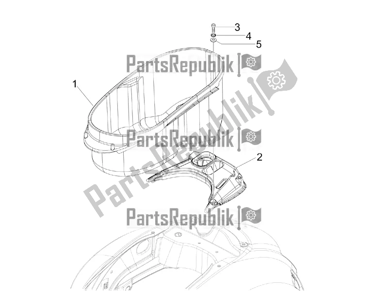 Toutes les pièces pour le Logement De Casque - Sous La Selle du Vespa GTV 300 / Touring 4V IE USA 2016