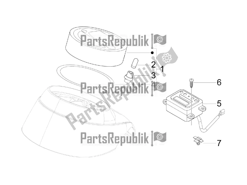 Todas las partes para Combinación De Medidor - Cruscotto de Vespa GTV 300 / Touring 4V IE USA 2016