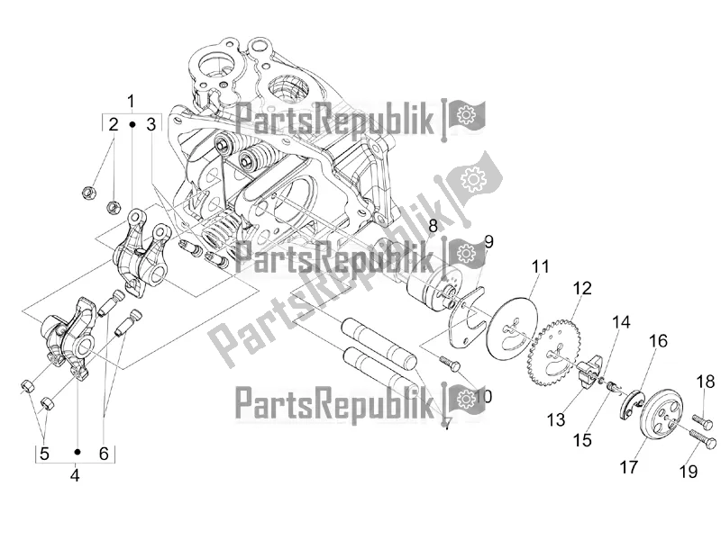 Todas las partes para Unidad De Soporte De Palancas Oscilantes de Vespa GTV 300 / Touring 4V IE USA 2016