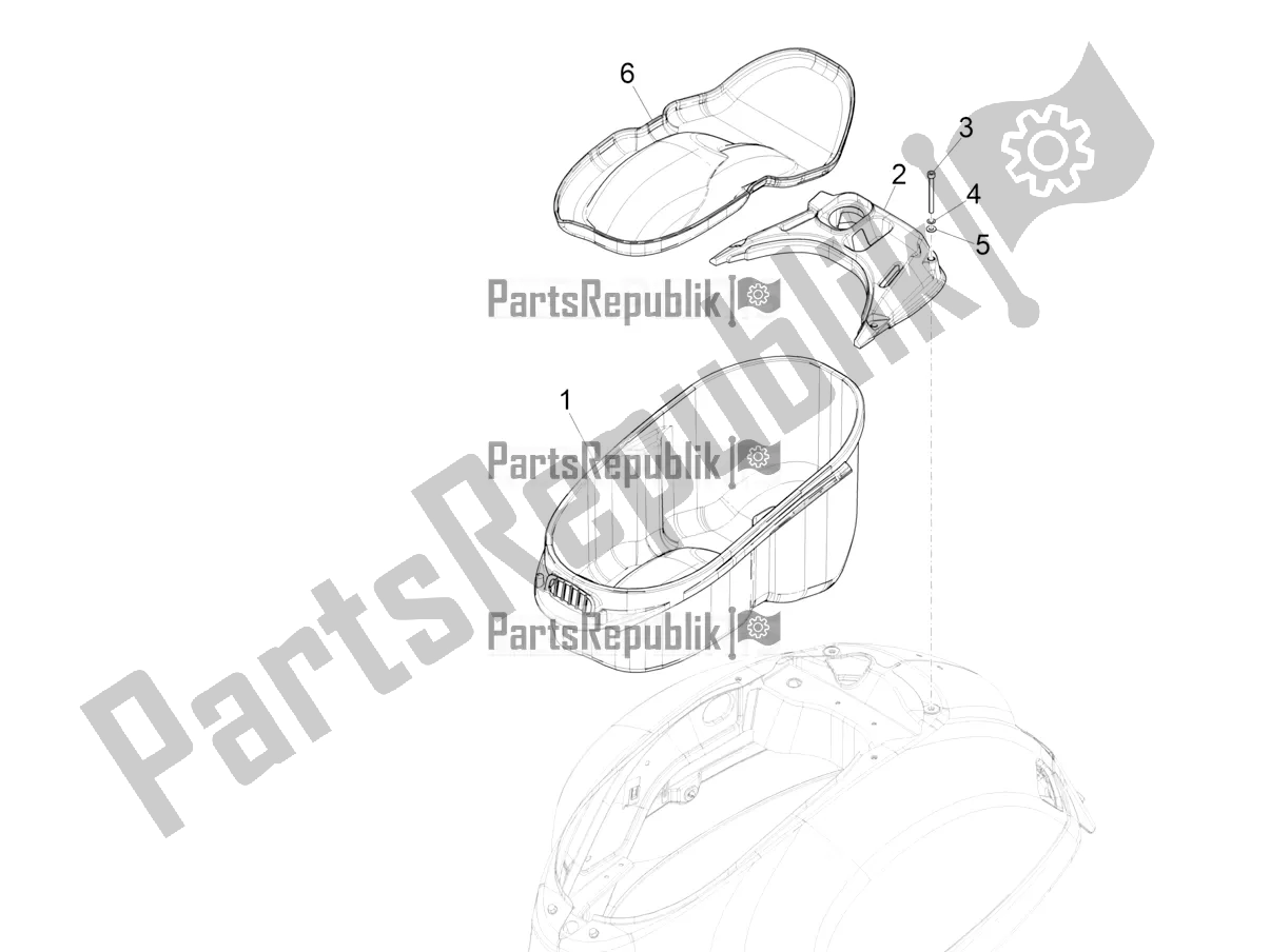 Wszystkie części do Obudowa Kasku - Pod Siod? Em Vespa GTV 300 HPE SEI Giorni IE ABS Apac 2020