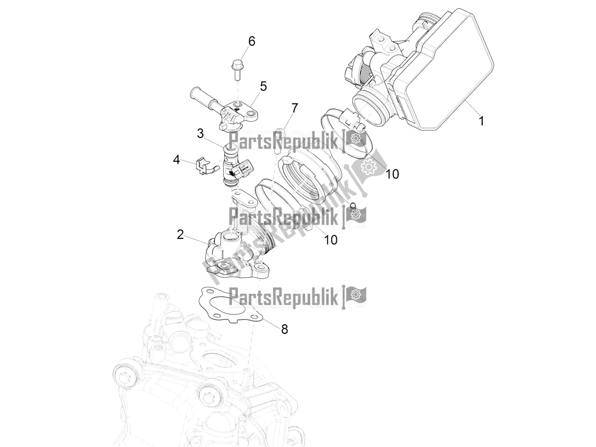 Todas las partes para Throttle Body - Injector - Induction Joint de Vespa GTV 300 HPE SEI Giorni IE ABS Apac 2020