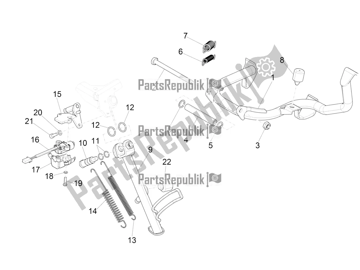 All parts for the Stand/s of the Vespa GTV 300 HPE SEI Giorni IE ABS Apac 2021