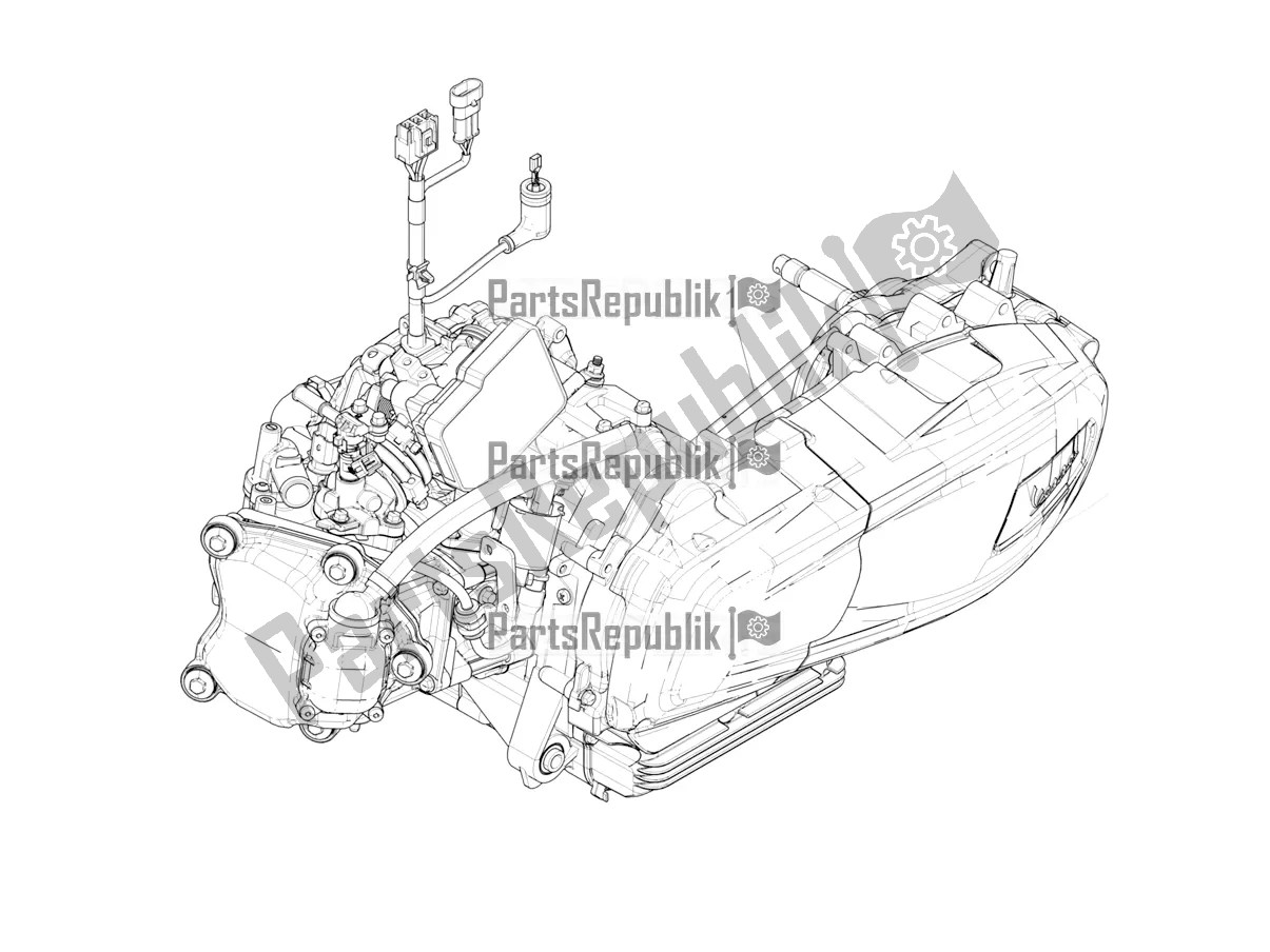 Alle onderdelen voor de Motor Assemblage van de Vespa GTV 300 HPE SEI Giorni IE ABS Apac 2022