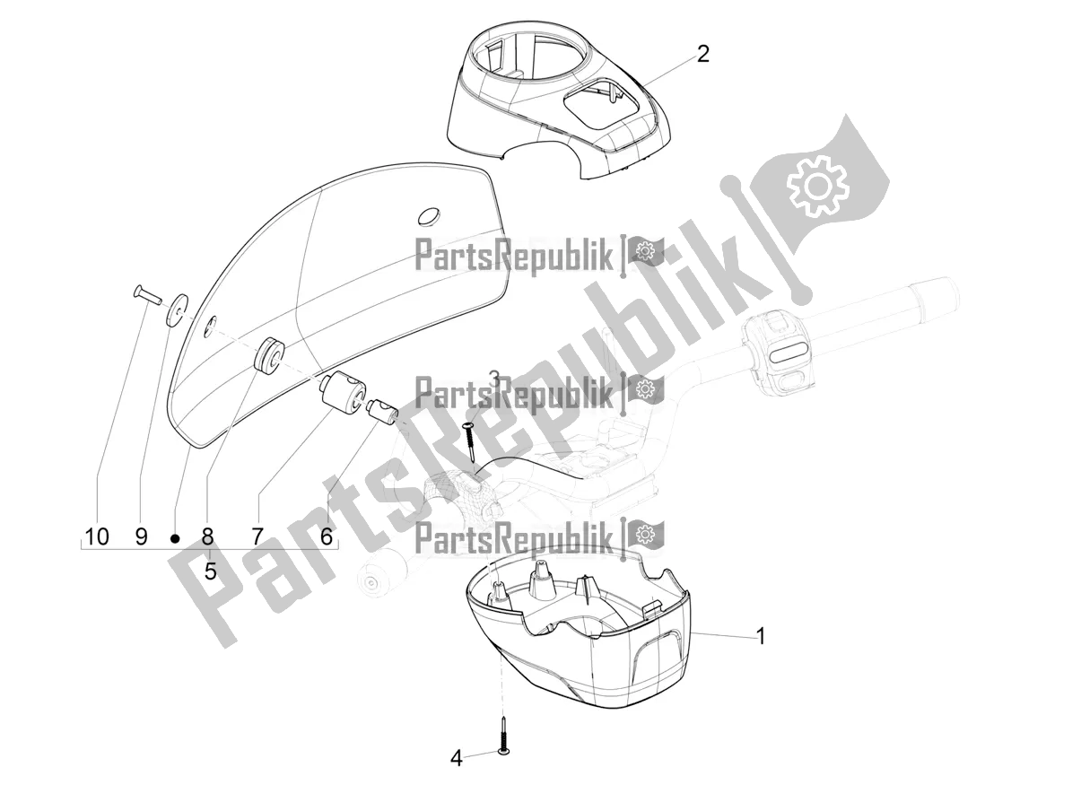 Alle onderdelen voor de Stuurbedekkingen van de Vespa GTV 300 HPE SEI Giorni IE ABS Apac 2022