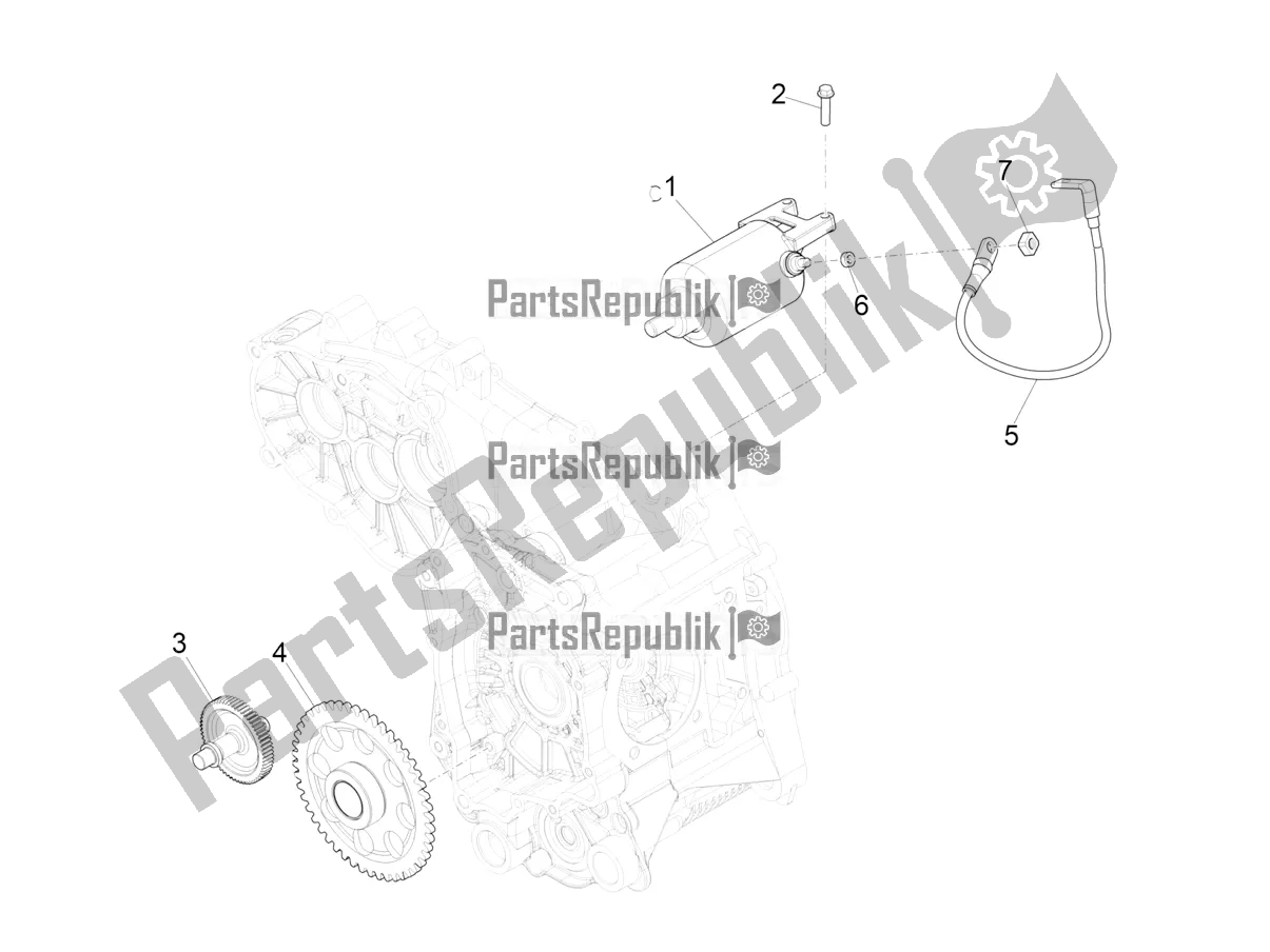 Alle onderdelen voor de Stater - Elektrische Starter van de Vespa GTV 300 HPE SEI Giorni IE ABS Apac 2022