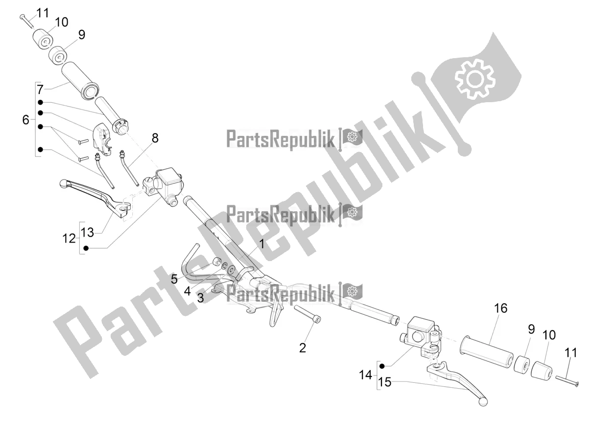 Toutes les pièces pour le Guidon - Master Cil. Du Vespa GTV 300 HPE SEI Giorni IE ABS E4 2019