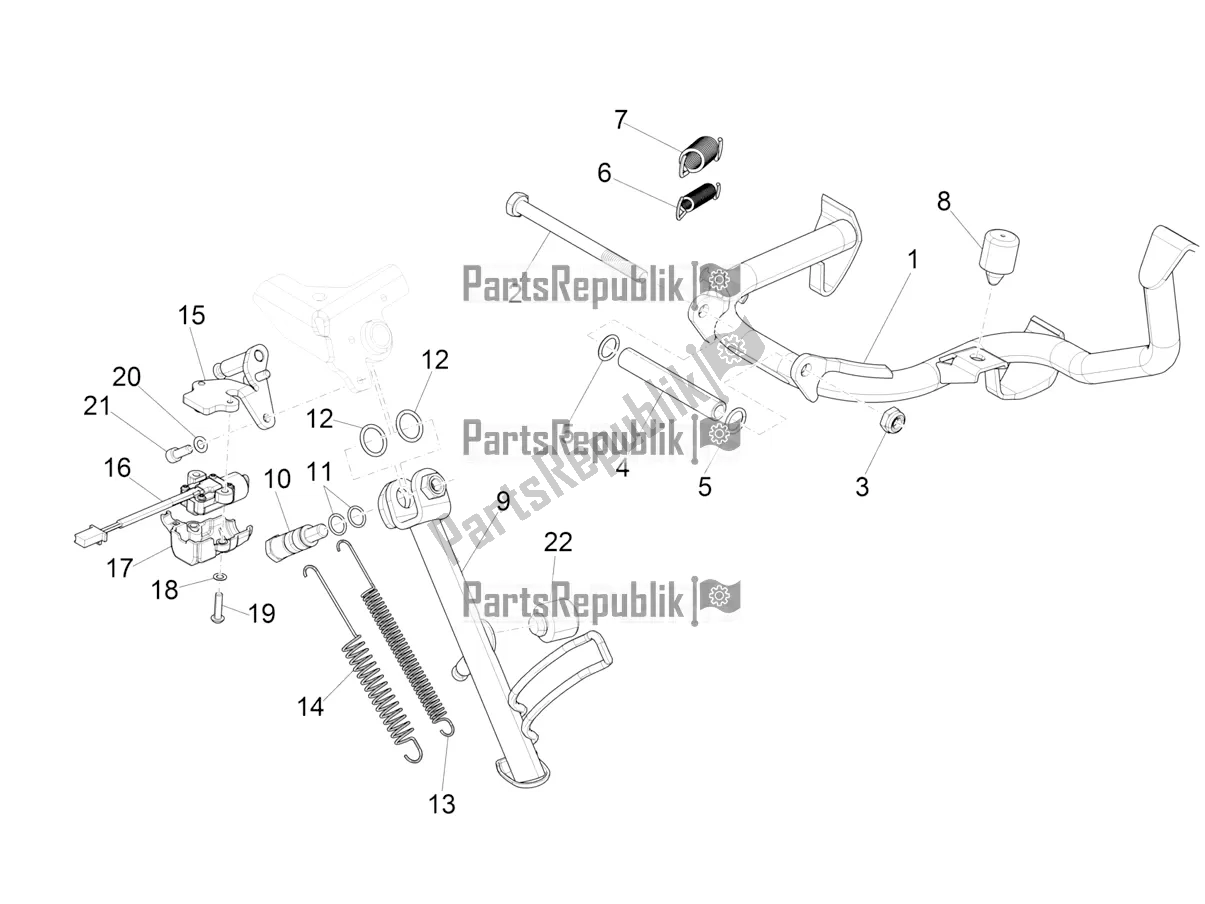 Todas las partes para Soporte / S de Vespa GTV 300 HPE SEI Giorni IE ABS E4 2019