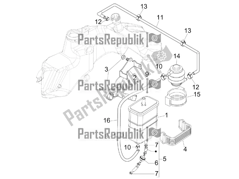 All parts for the Anti-percolation System of the Vespa GTV 300 HPE SEI Giorni IE ABS E4 2020
