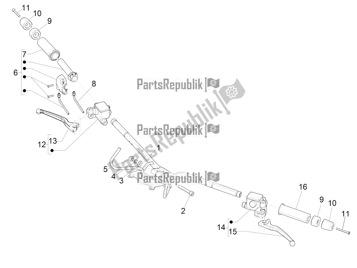 Toutes les pièces pour le Guidon - Master Cil. Du Vespa GTV 300 HPE SEI Giorni IE ABS E4 2020