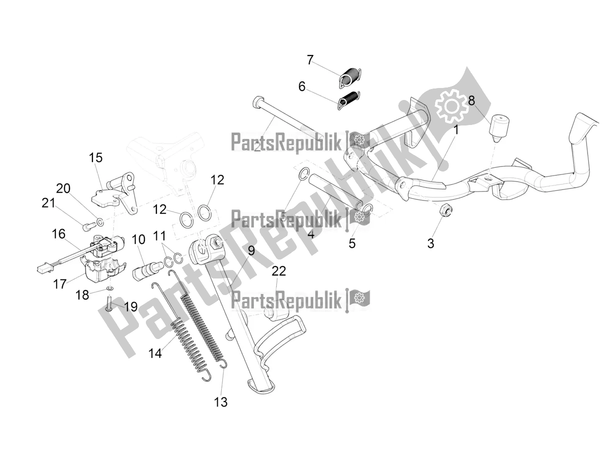 All parts for the Stand/s of the Vespa GTV 300 HPE SEI Giorni IE ABS E4 2020