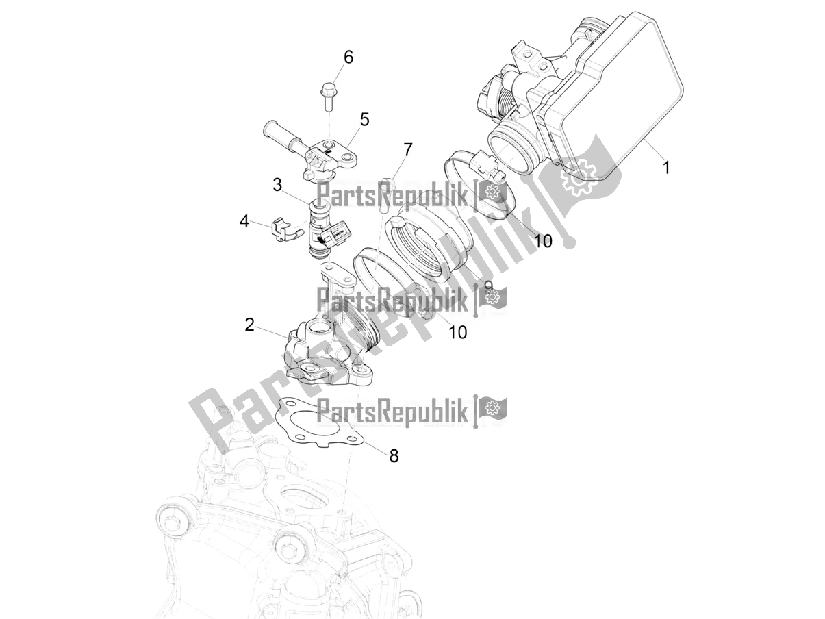 Tutte le parti per il Throttle Body - Injector - Induction Joint del Vespa GTV 300 HPE SEI Giorni IE ABS E4 2020