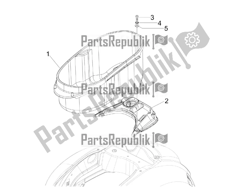 Tutte le parti per il Alloggiamento Casco - Sotto La Sella del Vespa GTV 300 HPE SEI Giorni IE ABS E4 2021