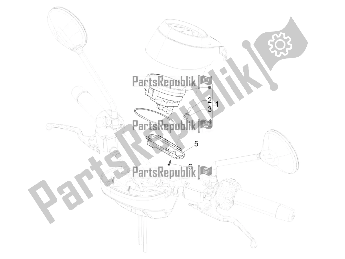 Wszystkie części do Kombinacja Mierników - Cruscotto Vespa GTV 300 HPE SEI Giorni IE ABS E4 2021