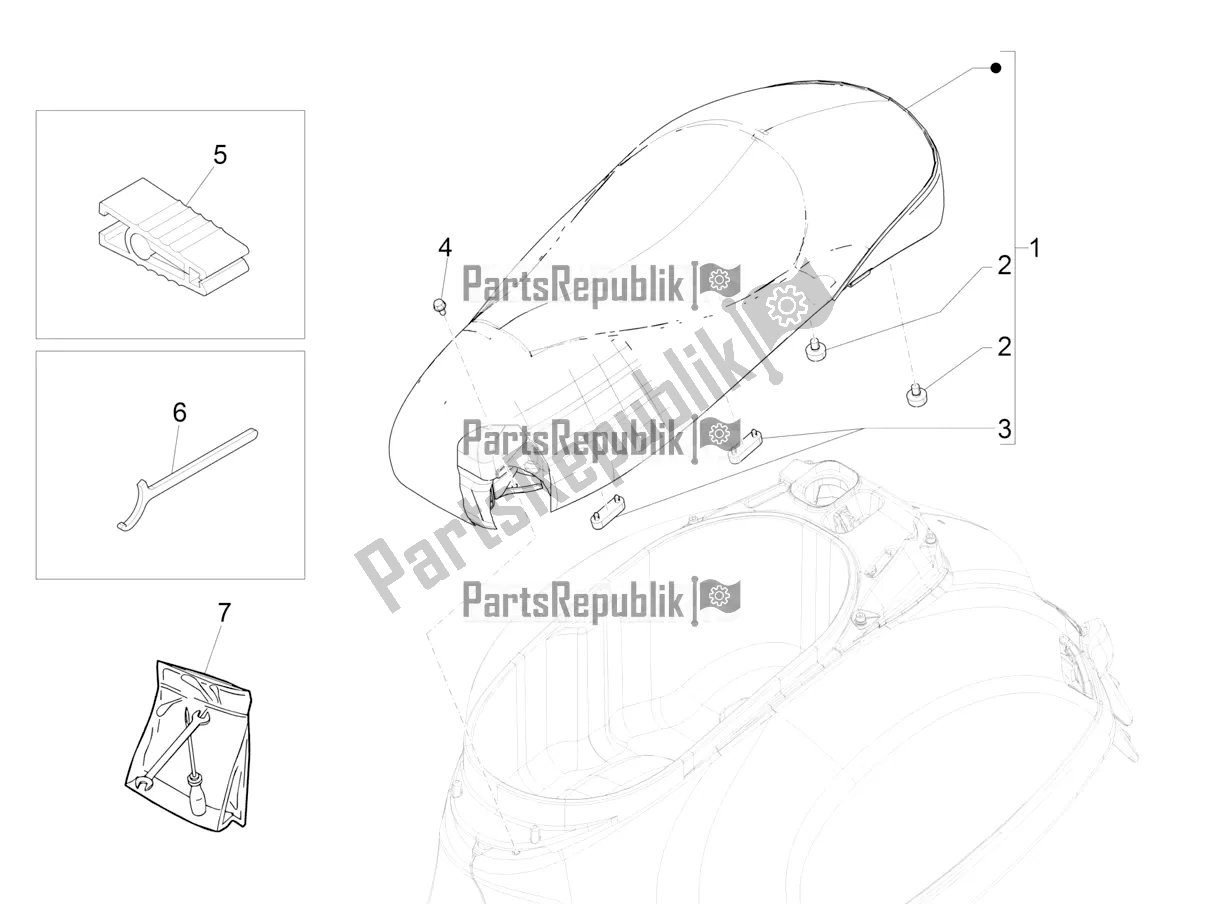 Toutes les pièces pour le Selle / Sièges du Vespa GTV 300 HPE SEI Giorni IE ABS E4 2021