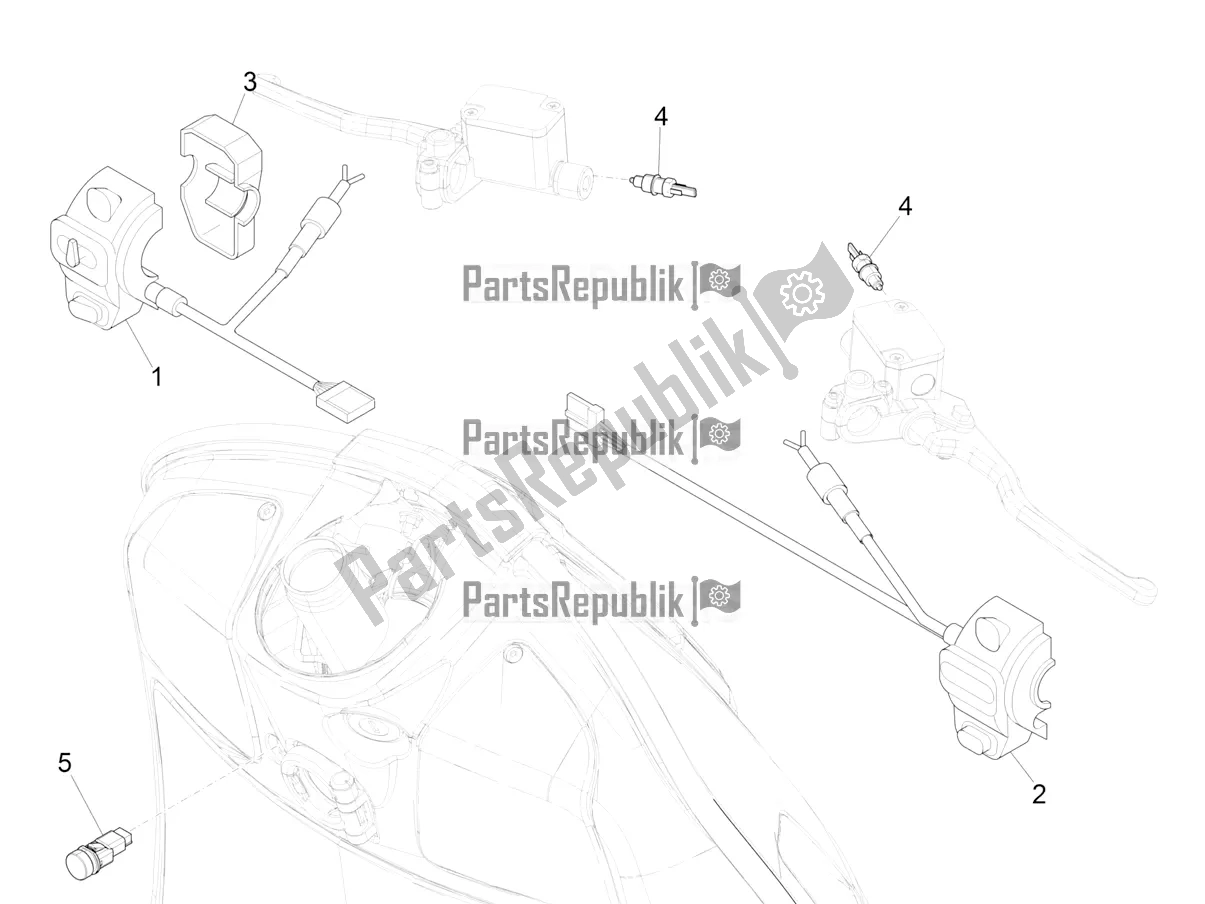 Wszystkie części do Selektory - Prze?? Czniki - Przyciski Vespa GTV 300 HPE SEI Giorni IE ABS E4 2021