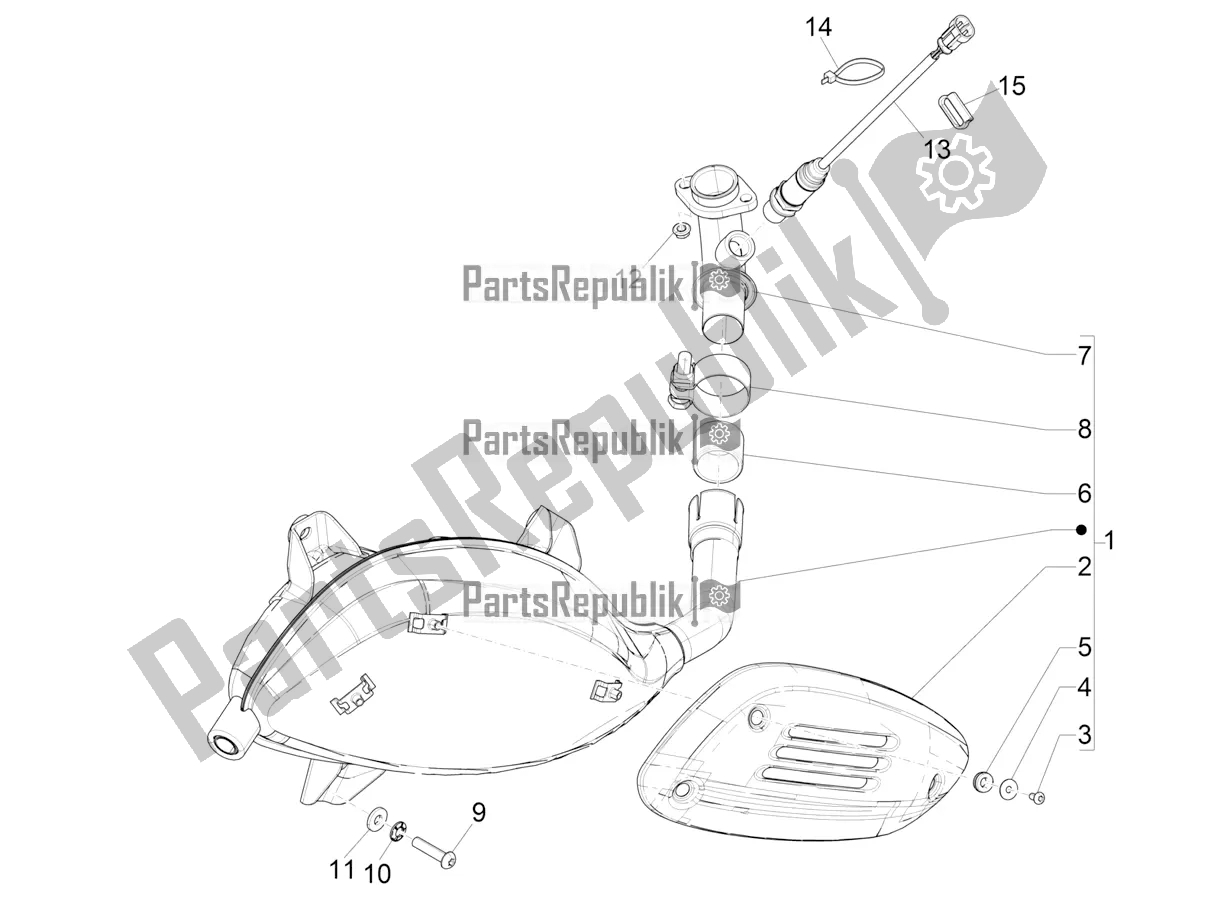 Tutte le parti per il Silenziatore del Vespa GTV 300 HPE SEI Giorni IE ABS E4 2021