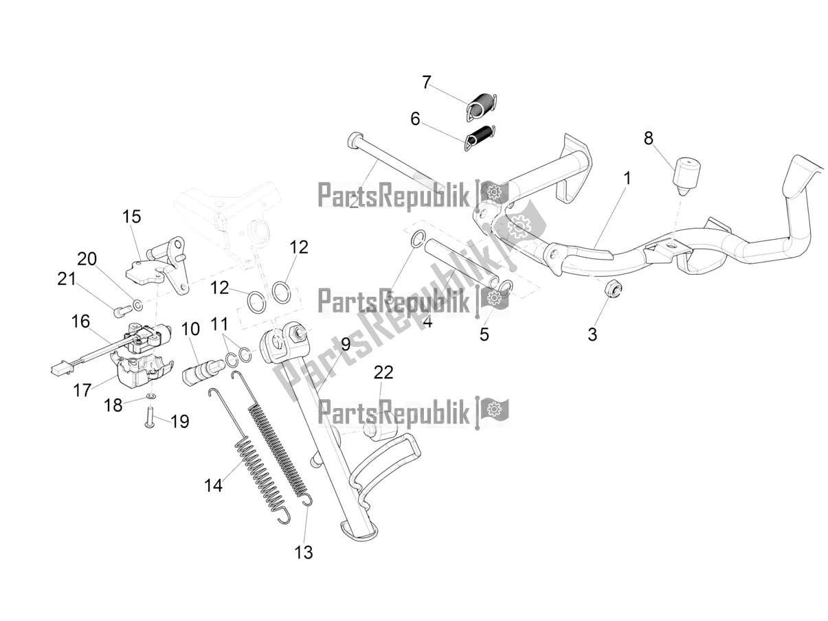 All parts for the Stand/s of the Vespa GTV 300 HPE SEI Giorni IE ABS E4 2021