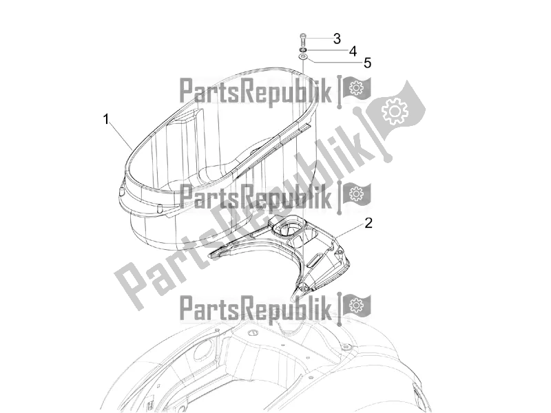 All parts for the Helmet Huosing - Undersaddle of the Vespa GTV 300 HPE SEI Giorni IE ABS E5 2020