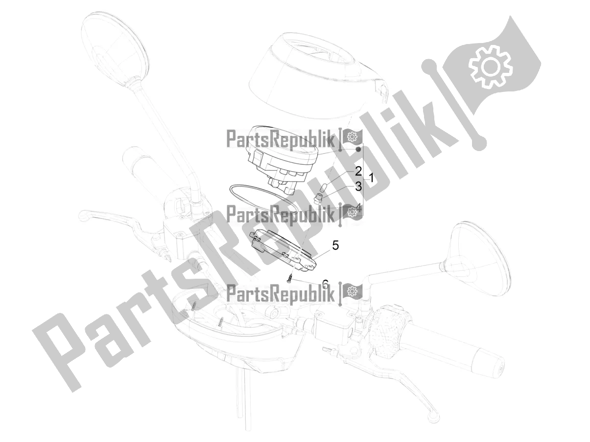 Toutes les pièces pour le Combinaison De Compteurs - Cruscotto du Vespa GTV 300 HPE SEI Giorni IE ABS E5 2020