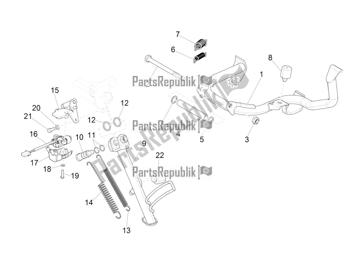 All parts for the Stand/s of the Vespa GTV 300 HPE SEI Giorni IE ABS E5 2020