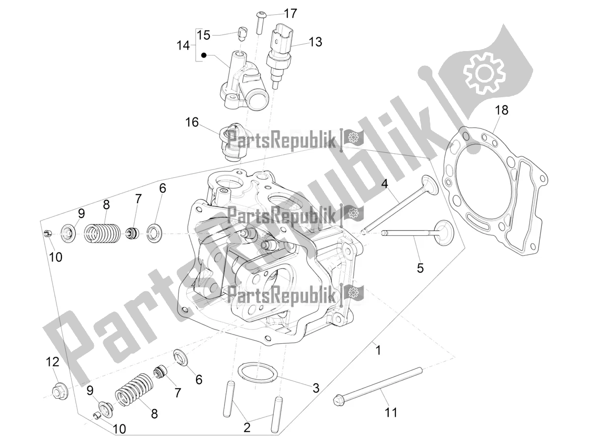 Todas as partes de Cylinder Head Unit - Valve do Vespa GTV 300 HPE SEI Giorni IE ABS E5 2021