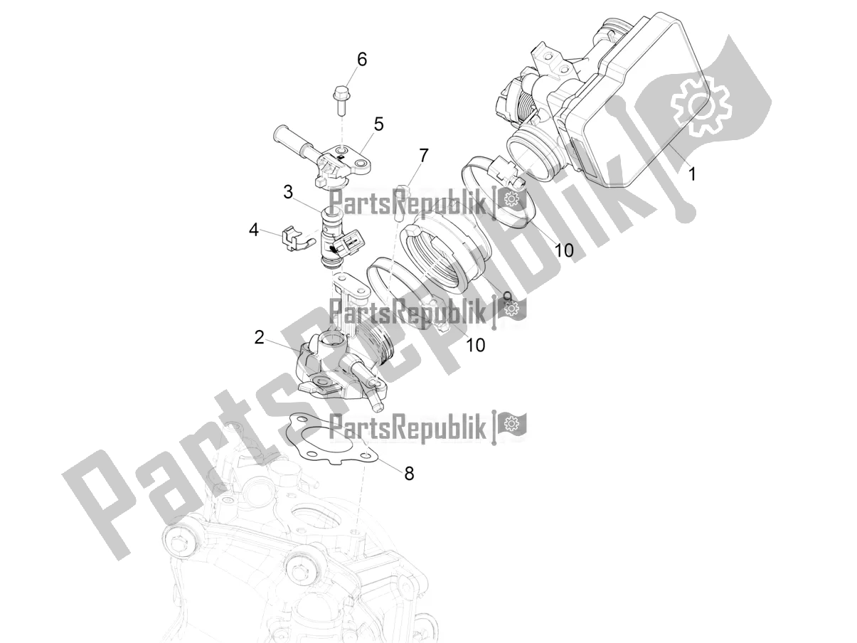 Alle onderdelen voor de Throttle Body - Injector - Induction Joint van de Vespa GTV 300 HPE SEI Giorni IE ABS E5 2021