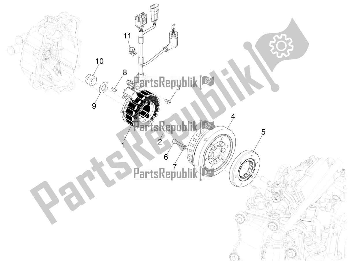 Toutes les pièces pour le Volant Magnéto du Vespa GTV 300 HPE SEI Giorni IE ABS E5 2022