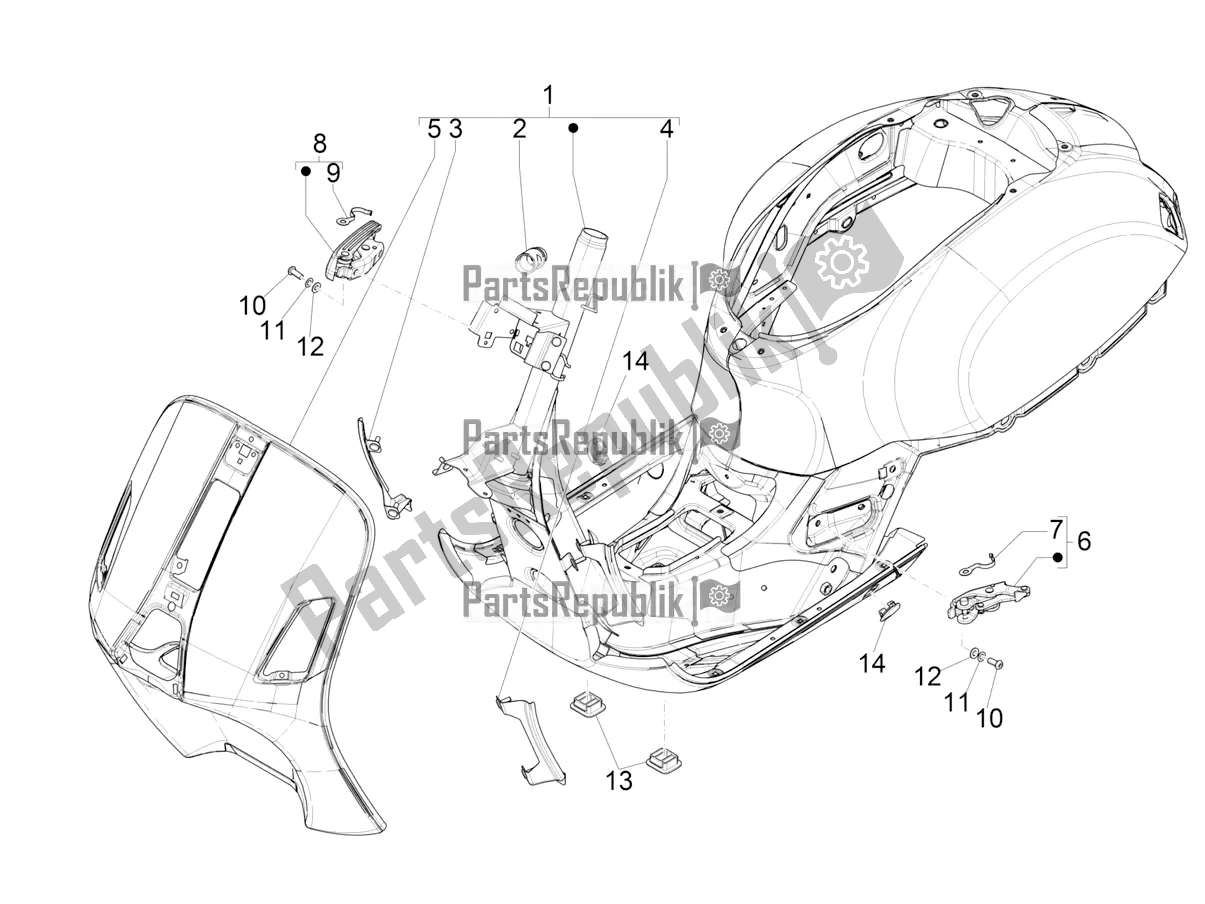 Wszystkie części do Rama / Nadwozie Vespa GTV 300 HPE SEI Giorni IE ABS E5 2022
