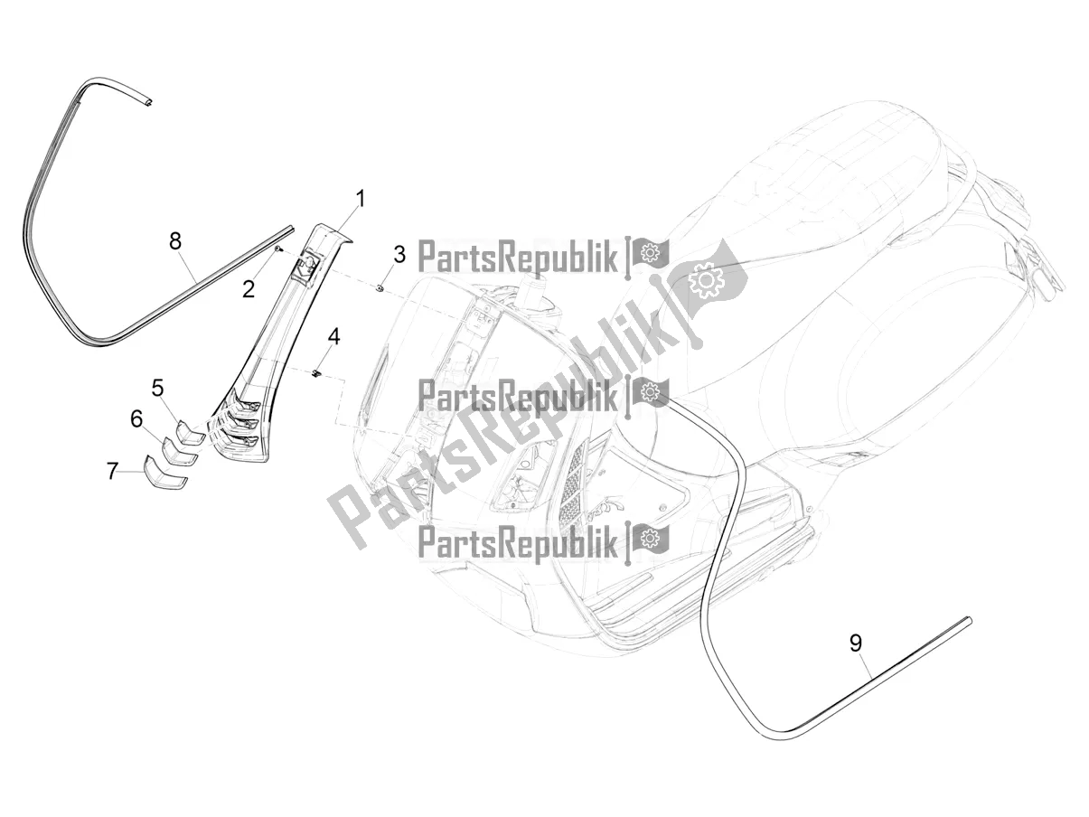 Toutes les pièces pour le Bouclier Avant du Vespa GTV 300 HPE SEI Giorni IE ABS E5 2022