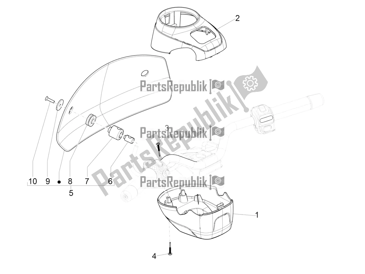 Toutes les pièces pour le Couvertures De Guidon du Vespa GTV 300 HPE SEI Giorni IE ABS E5 2022