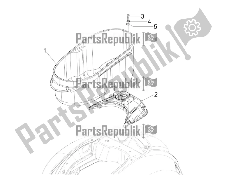 Todas las partes para Carcasa Del Casco - Debajo Del Sillín de Vespa GTV 300 HPE SEI Giorni IE ABS E5 2022