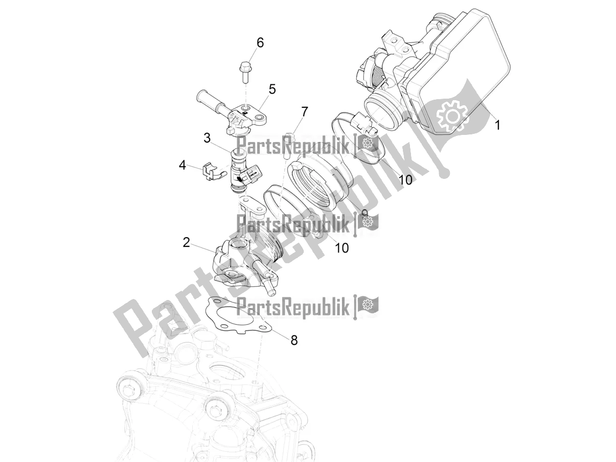 Toutes les pièces pour le Throttle Body - Injector - Induction Joint du Vespa GTV 300 HPE SEI Giorni IE ABS E5 2022