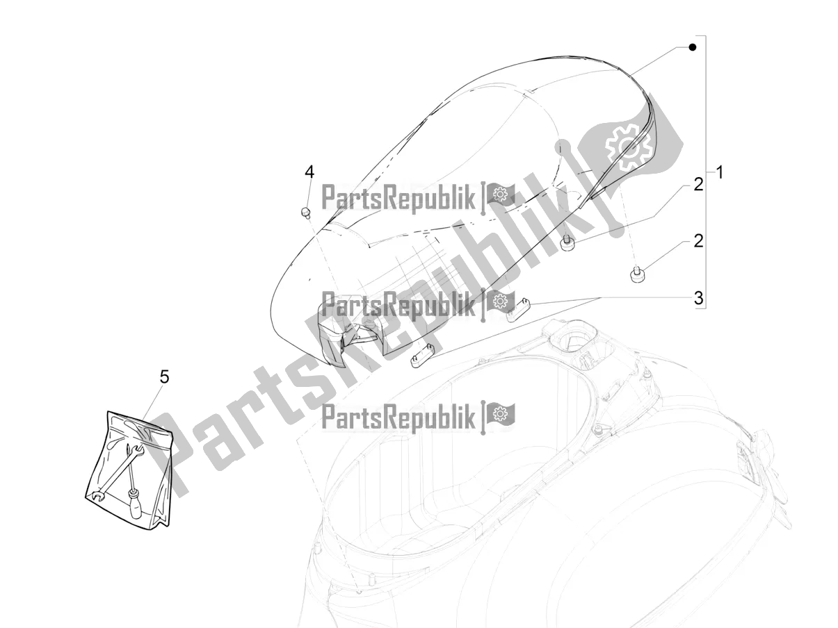 All parts for the Saddle/seats of the Vespa GTV 300 HPE SEI Giorni IE ABS USA 2019