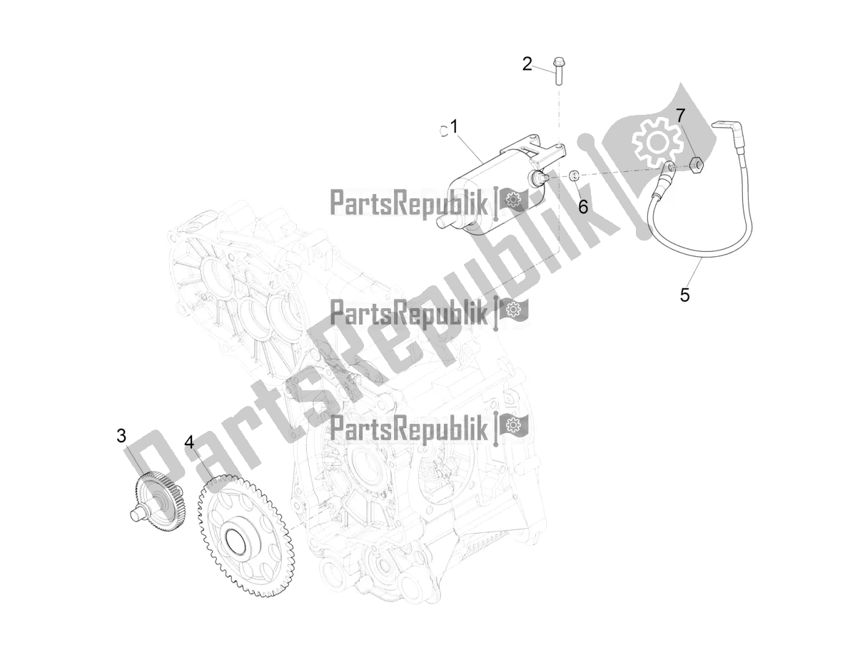 Todas as partes de Stater - Partida Elétrica do Vespa GTV 300 HPE SEI Giorni IE ABS USA 2019